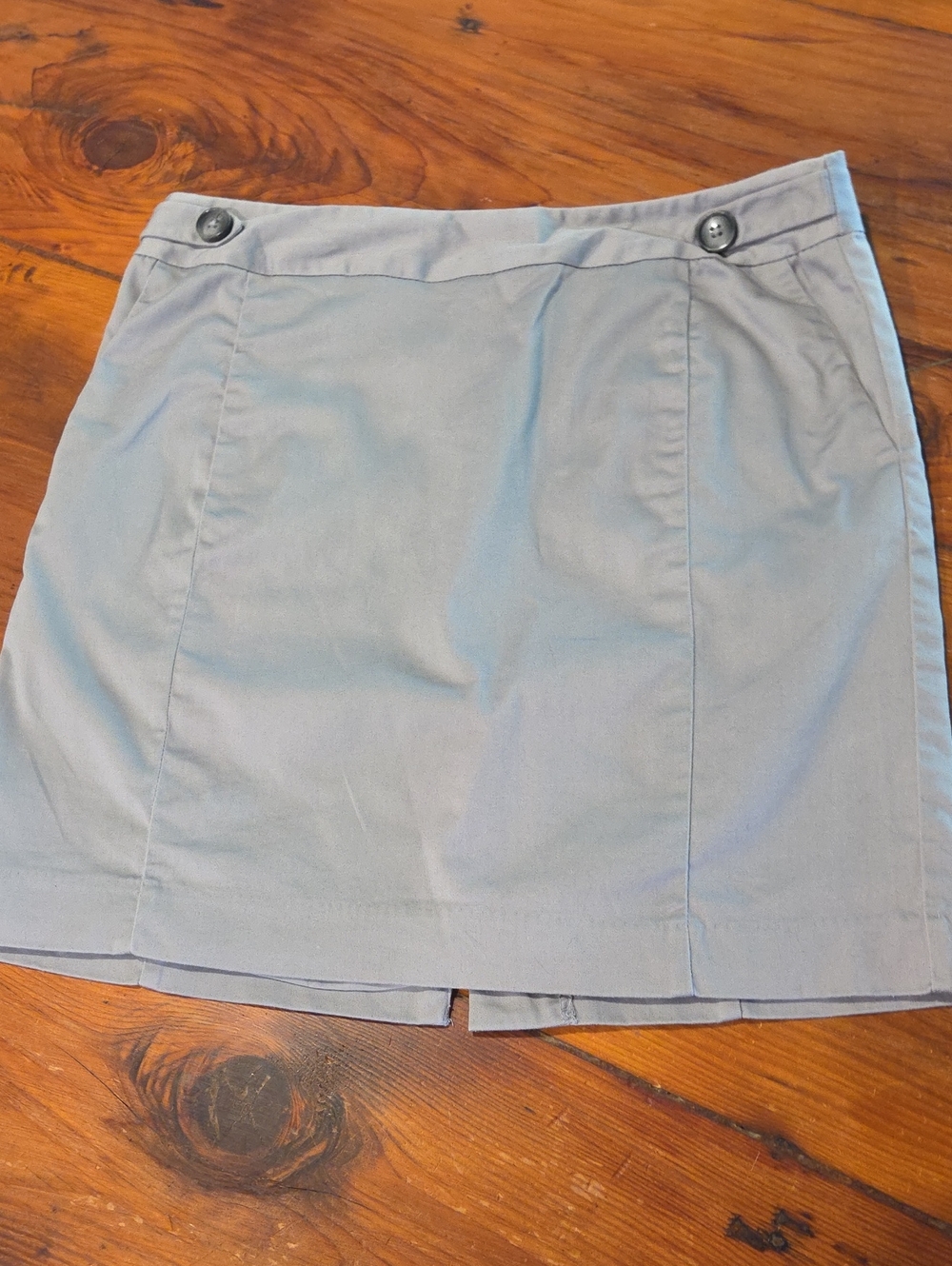 Gray Womens Skirt Fully Lined Pockets Back Slit